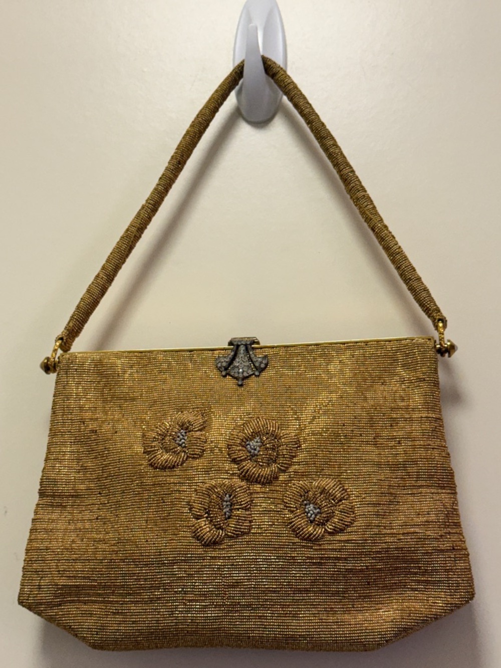 Stunning vintage Rosenfeld made in France Gold Beaded Evening Bag New Condition